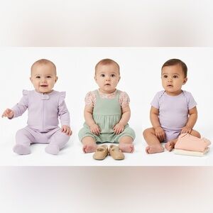 Adorable Baby Outfit Set in Pastel Colors Bundle